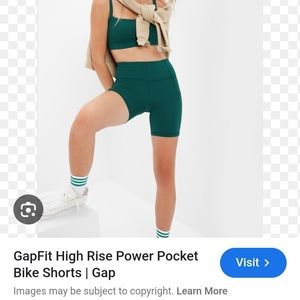 Gap Fit high rise power pocket bike shorts and sports bra XL set
